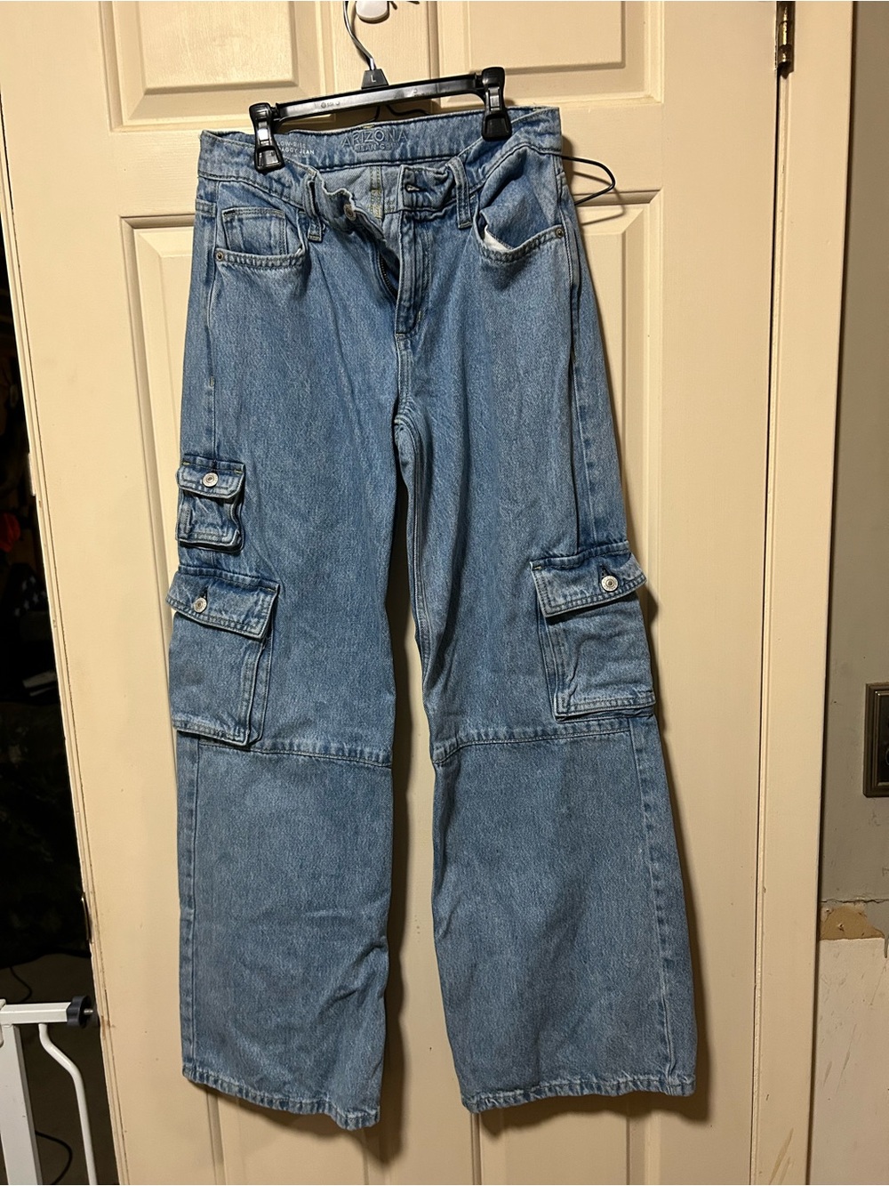 Arizona Jean Company Light Blue Straight Leg Cargo Jeans